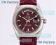 Replica TW Factory Rolex Day-Date II 36MM 904L Stainless Steel Case Red Dial Watch  (2)_th.jpg